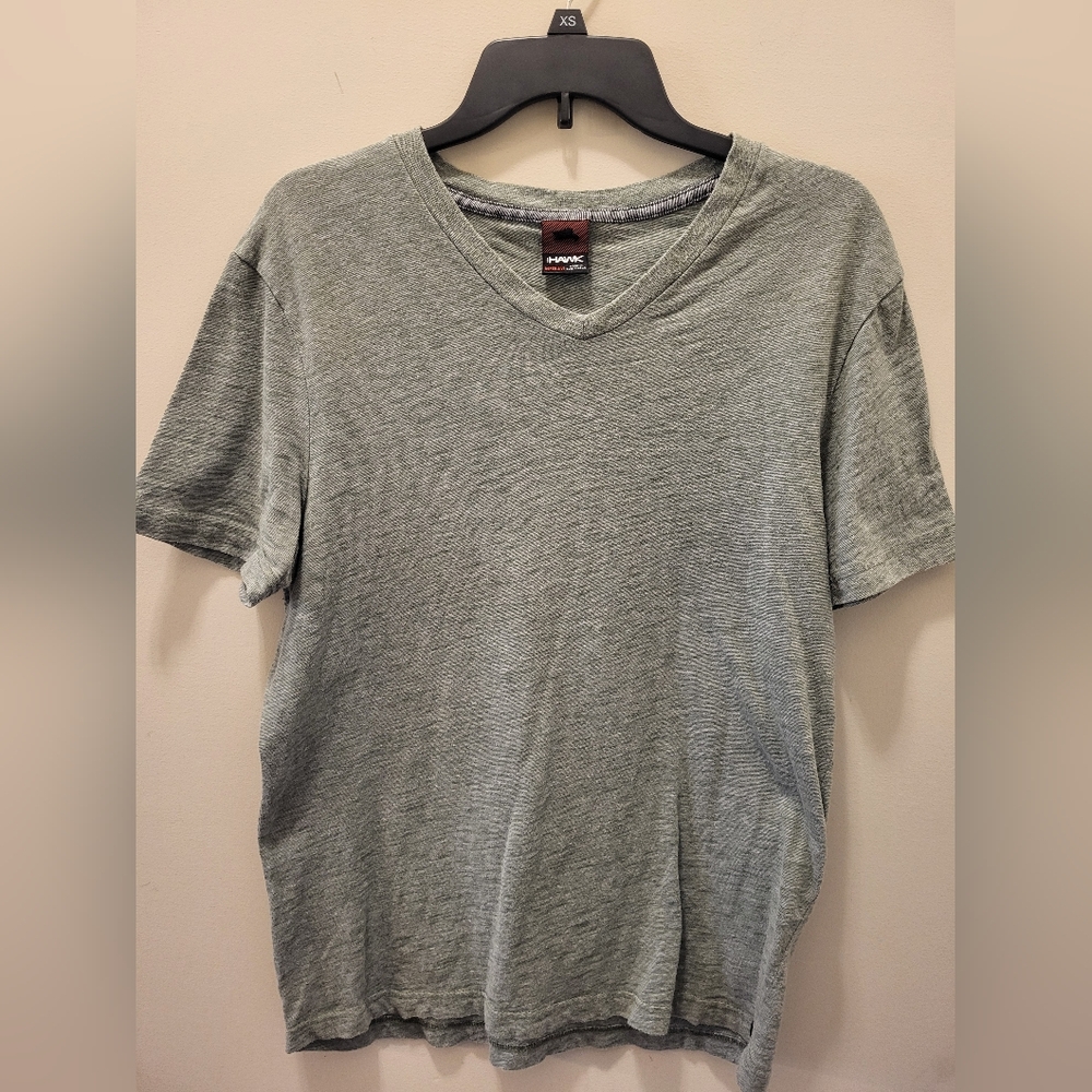 Tony Hawk Men's Medium Green V-Neck Cotton Blend Everyday Casual Tee